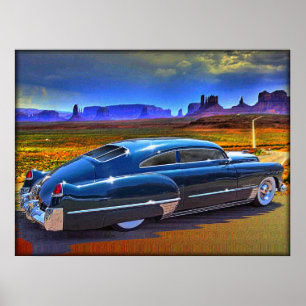 Straße, die einen bemalten Himmel durchquert Poster