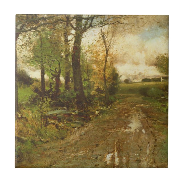 Straße durch das Holz Fliese (Vorderseite)