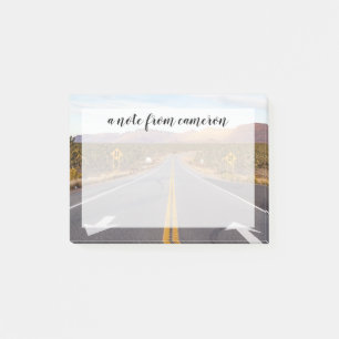 Straße durch den Joshua-Tree-Nationalpark Post-it Klebezettel