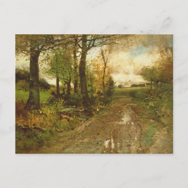 Straße durch den Wald Postkarte (Vorderseite)