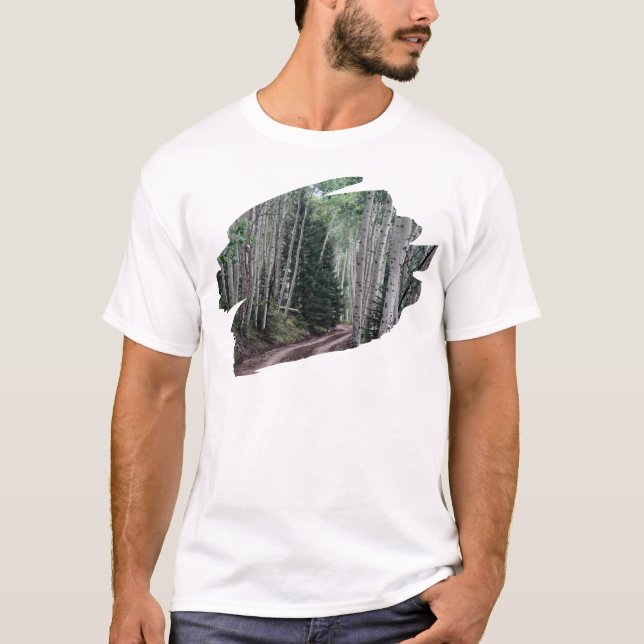 Straße durch die Birken T-Shirt (Vorderseite)