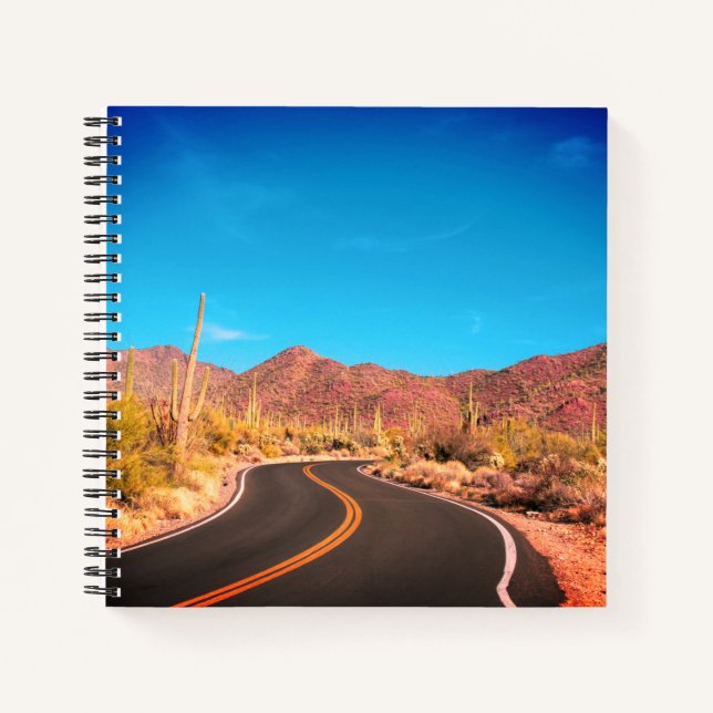 Straße durch die Wüste Notizbuch (Vorderseite)