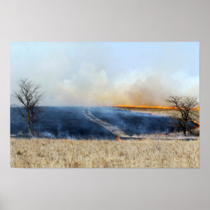 Straße durch Prairie-Brand Poster