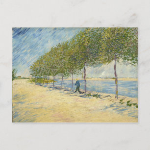 Straße entlang der Seine bei Asnieres, Van Gogh Postkarte