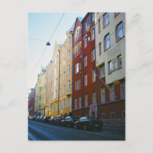 Straße Helsinki Postkarte (Vorderseite)