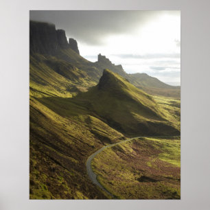 Straße hinauf zur ruhigen Insel Skye, Poster