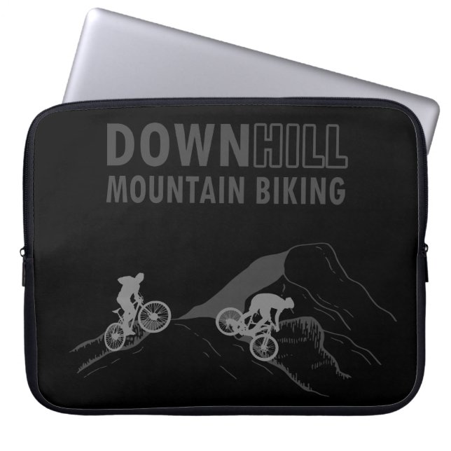 Straße hinunter Mountainbike Laptopschutzhülle (Vorderseite)