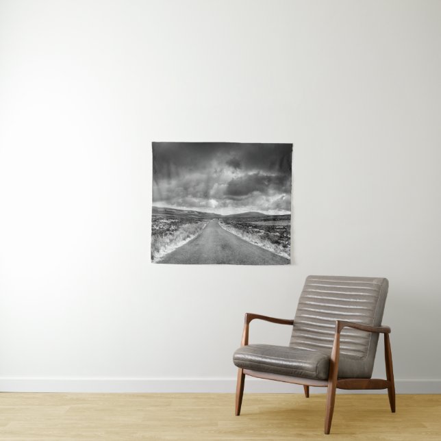 Straße im Regensturm Wandteppich (Beispiel (Horizontal))