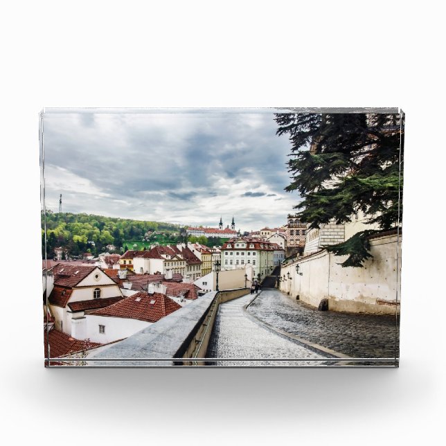 Straße im Stadtzentrum von Prag Fotoblock (Vorderseite)
