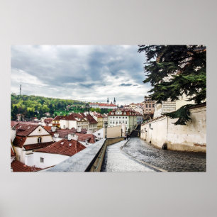 Straße im Stadtzentrum von Prag Poster