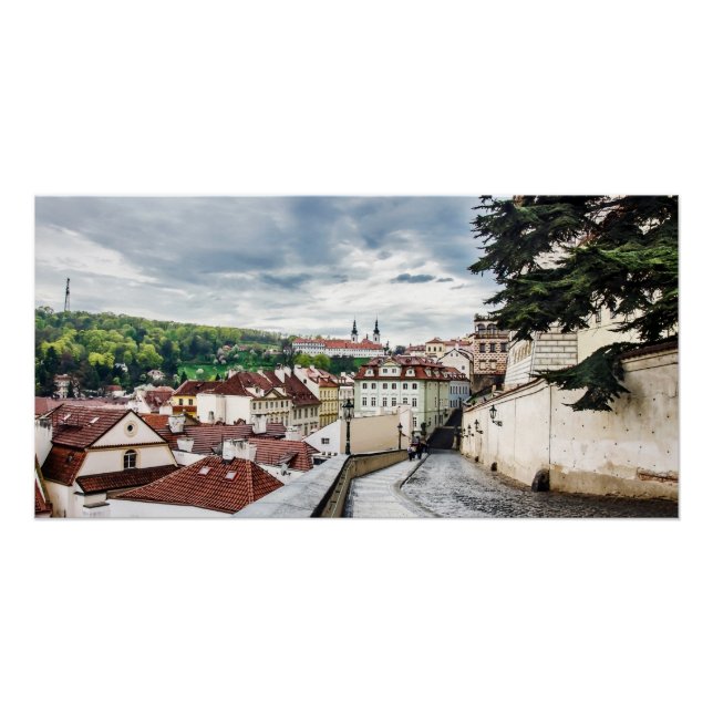 Straße im Stadtzentrum von Prag Poster (Vorderseite)