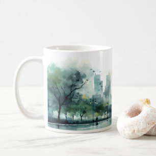 Straße im Stil des Morgenwassers Kaffeetasse