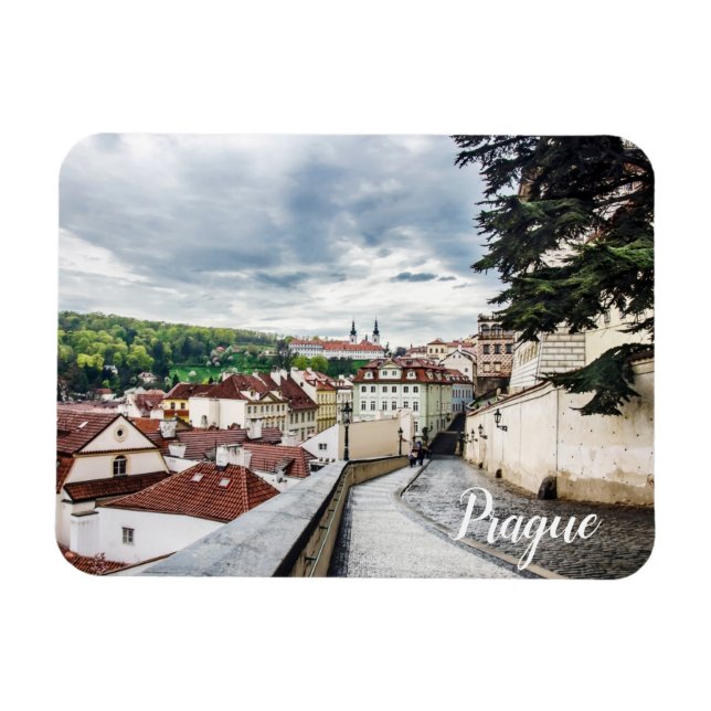 Straße im Zentrum von Prag Postcard Magnet (Horizontal)