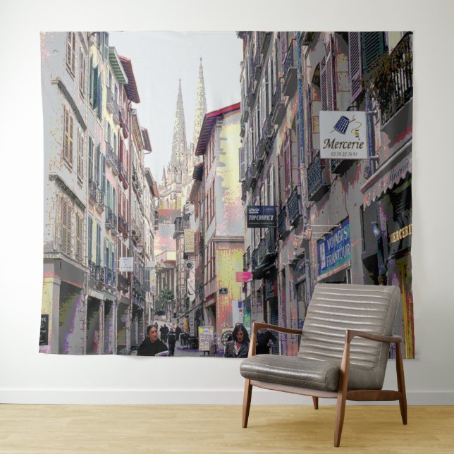 Straße in Bayonne Wandteppich (Beispiel (Horizontal))