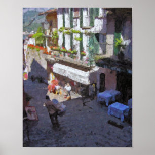 Straße in Bellagio, See Como Plakat