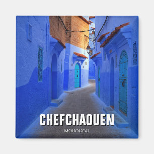 Straße in Chefchaouen Marokko Reisen Magnet