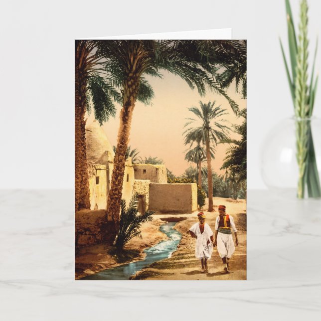 Straße in der Altstadt, Biskra, Algerien, Geburtst Karte (Vorderseite)