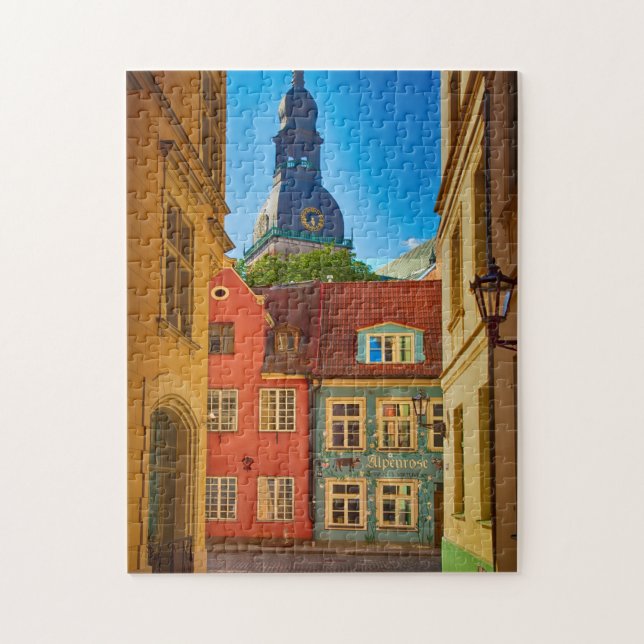 Straße in der Altstadt| Estland Puzzle (Vertikal)