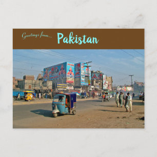 Straße in der Nähe von Lahore Punjab Pakistan Postkarte