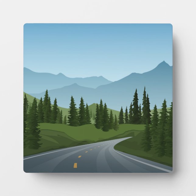 Straße in der Waldlandschaft Fotoplatte (Vorderseite)