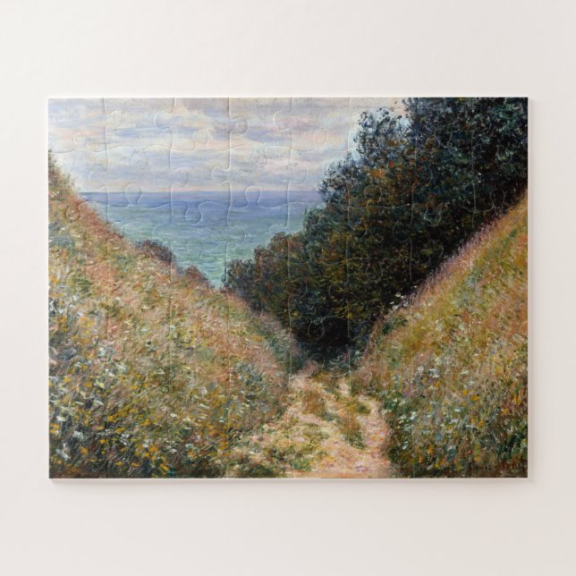 Straße in La Cavée, Pourville, Monet Puzzle (Horizontal)