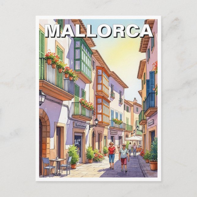 Straße in Mallorca Spanien Reisen Postkarte (Vorderseite)