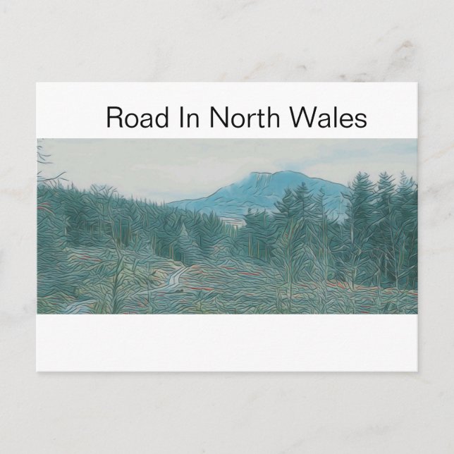 Straße in Nord-Wales Postkarte (Vorderseite)