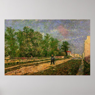 Straße in Paris mit Bauer von Vincent van Gogh Poster