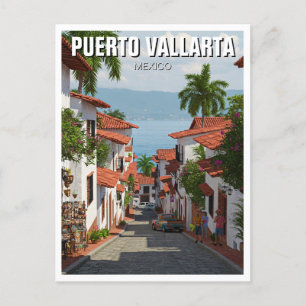 Straße in Puerto Vallarta Mexiko Postkarte