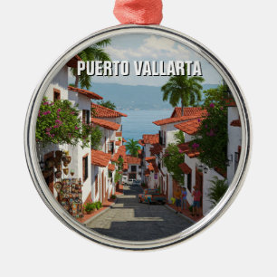 Straße in Puerto Vallarta Mexiko Reise Ornament Aus Metall