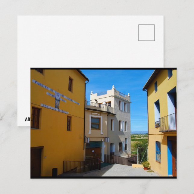 Straße in Riba-roja de Túria Postkarte (Vorne/Hinten)