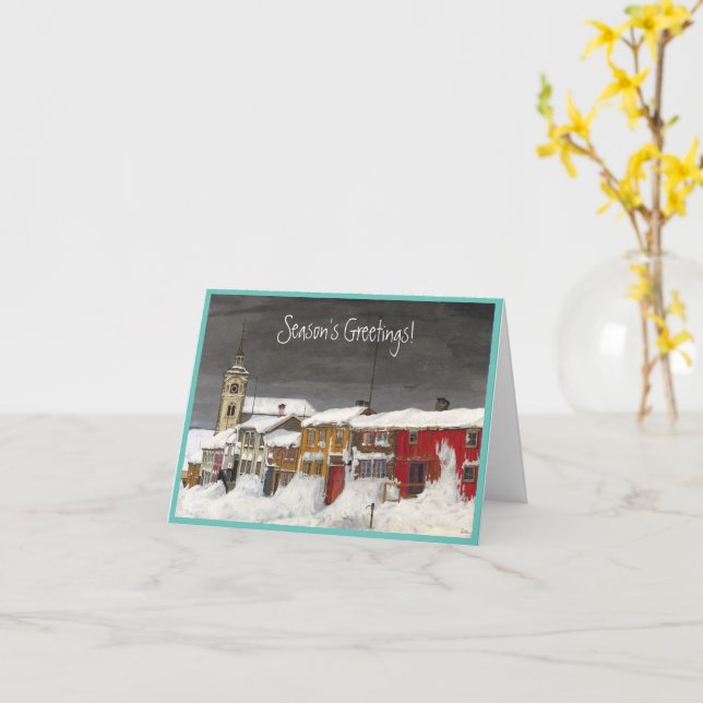 Straße in Røros im Winter (1903) Karte (Gelbe Blume)