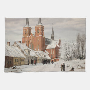 Straße in Roskilde 1836 Geschirrtuch
