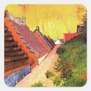 Straße in Saintes-Maries von Vincent van Gogh Quadratischer Aufkleber