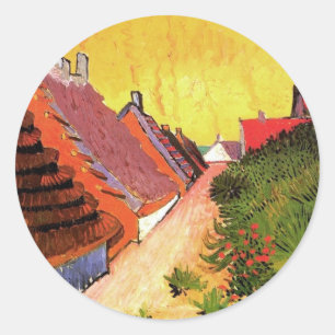 Straße in Saintes-Maries von Vincent van Gogh Runder Aufkleber