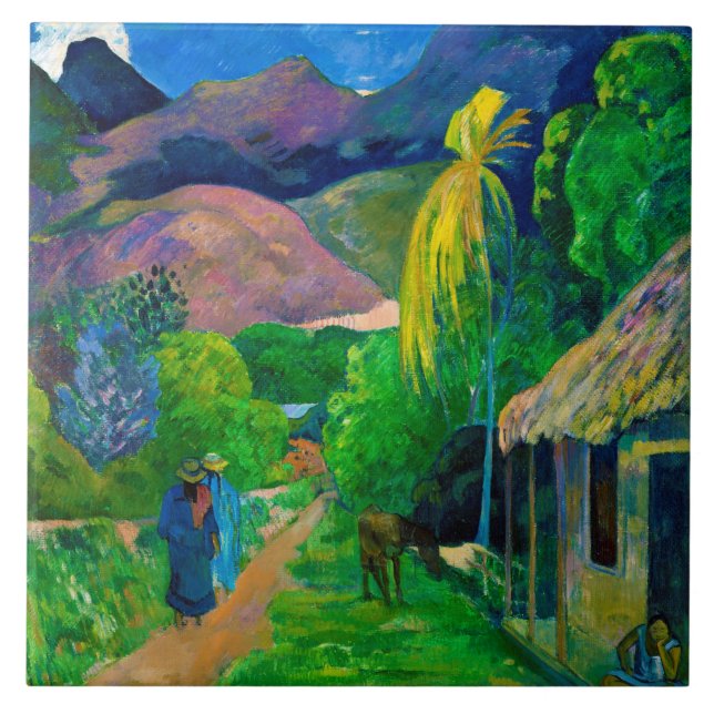Straße in Tahiti, Gauguin Fliese (Vorderseite)
