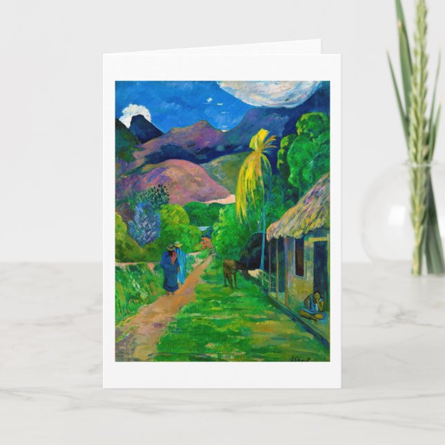 Straße in Tahiti, Gauguin Karte (Vorderseite)