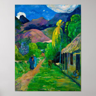 Straße in Tahiti, Gauguin Poster
