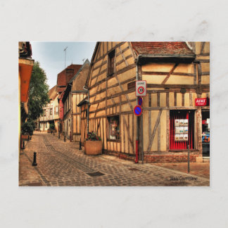 Straße in Troyes Frankreich Postkarte