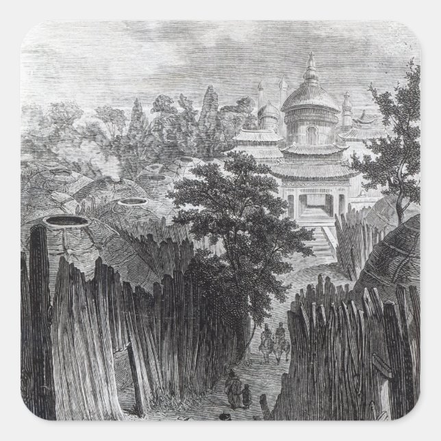 Straße in Urga Quadratischer Aufkleber (Vorderseite)