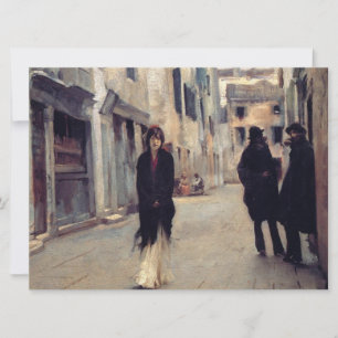 Straße in Venedig (Elegante Frau) (Singer Sargent) Karte
