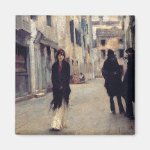 Straße in Venedig (Elegante Frau) (Singer Sargent)