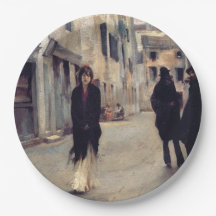 Straße in Venedig (Elegante Frau) (Singer Sargent)