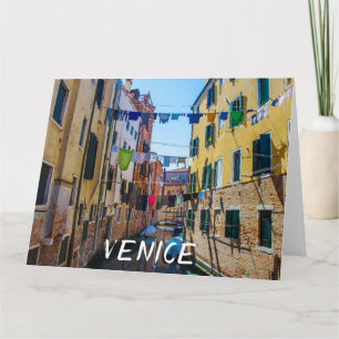 Straße in Venedig mit Wäsche waschen Kleider Itali Karte