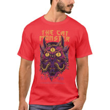 Straße kings Cat Monster lässiger roter T - Shirt