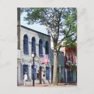 Straße mit amerikanischer Flagge Alexandria VA Postkarte