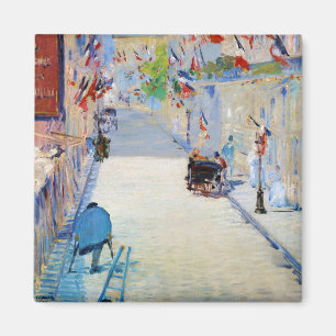 Straße mit französischen Flaggen, Manet Magnet
