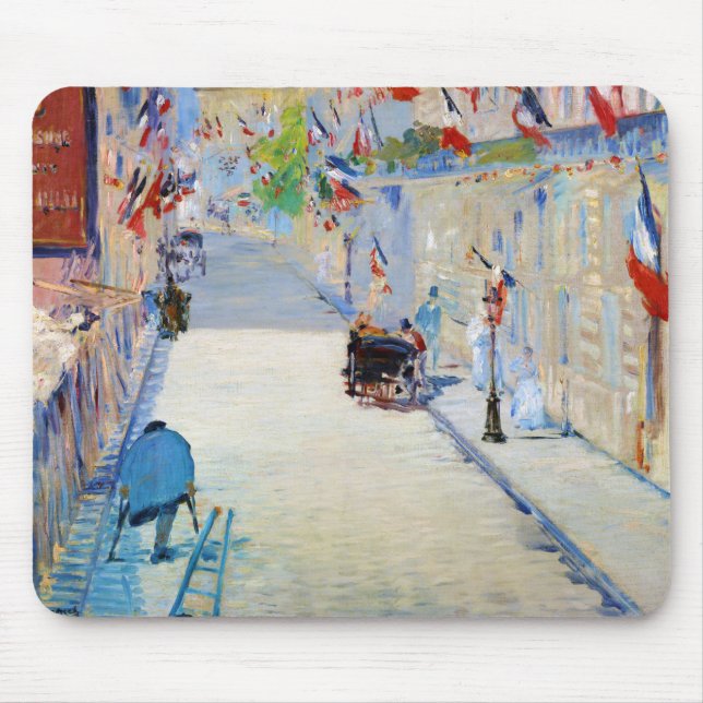 Straße mit französischen Flaggen, Manet Mousepad (Vorne)