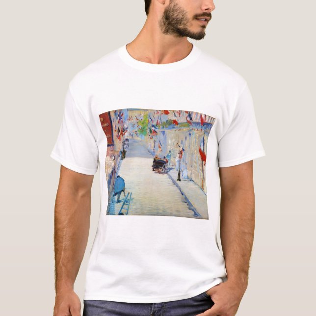 Straße mit französischen Flaggen, Manet T-Shirt (Vorderseite)