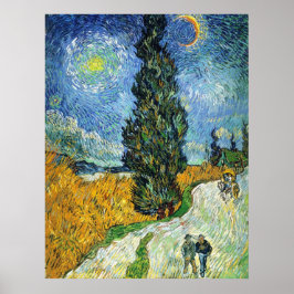 Straße mit Zypressen (van Gogh) Poster